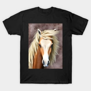 Head of a red horse with white bald head and light mane T-Shirt